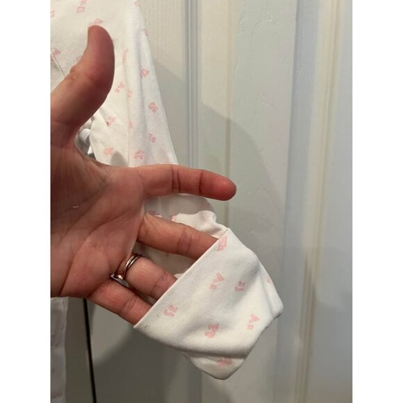 Ralph lauren girls footed kimono style outift white with pink alphabet size 9 mo - Picture 2 of 6